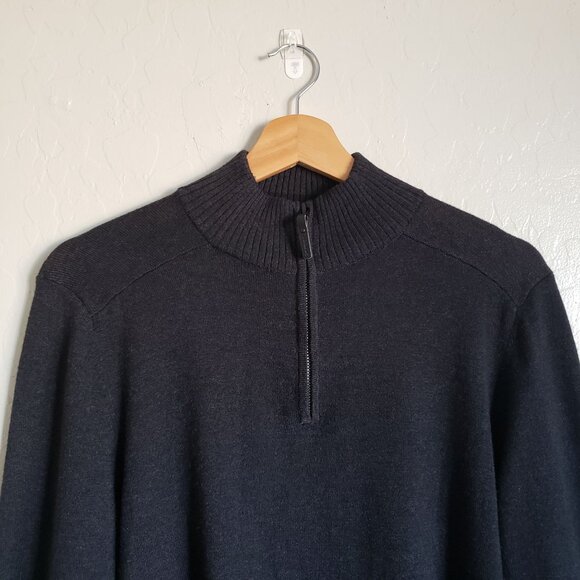 Smartwool Sparwood 1/2 Zip Mock Neck Sweater Heather Grey Wool Blend Men's Small - Picture 3 of 11